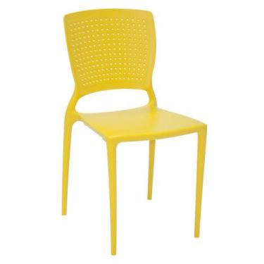 Imagem de Cadeira Tramontina Safira Polipropileno Fibra Vidro Amarelo