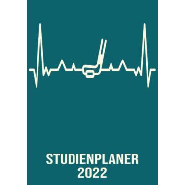 Imagem de Studienplaner 2022: DIN A4 Kalender von 01/2022 - 12/2022 1 Tag = 1 Seite mit großem Tageskalender und großartiger Übersicht. Monatsübersicht, ... Kalenderbuch / Herzschlag hockey eishockey