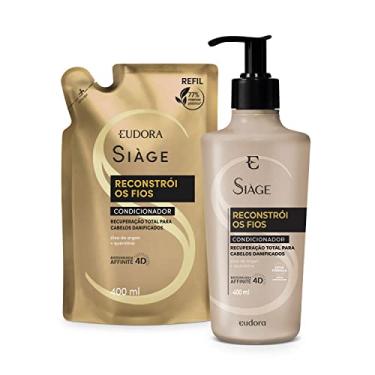 Imagem de Eudora Kit Siàge Reconstrói os Fios: Condicionador 400ml + Refil 400ml