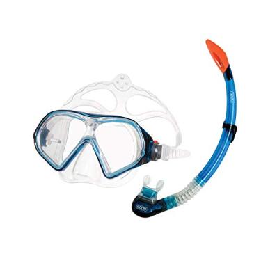 Imagem de Kit de Mergulho, Speedo, Belize II, Máscara de Baixo Volume com Vedação Confortável e Snorkel com Válvula de Purga, Tamanho Adulto - Azul Translucido