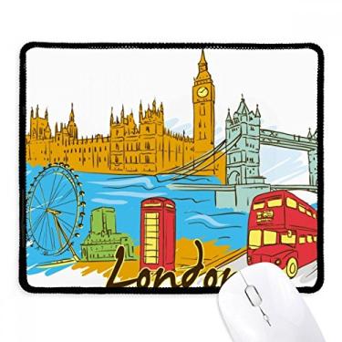 Imagem de Mousepad de borracha para jogos UK The United Kingdom London com borda costurada