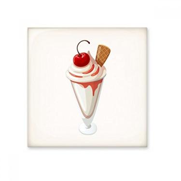 Imagem de Cereja cônica copo sorvete doce cerâmica azulejo brilhante decalque pedra adornada tijolo vitrificado