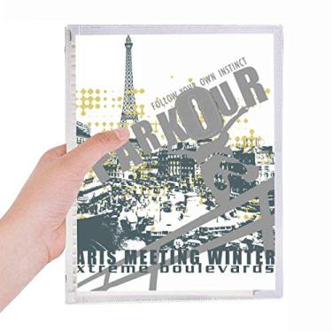 Imagem de Caderno Graffiti Street Hip-Hop Paris com estampa de folhas soltas e diário recarregável