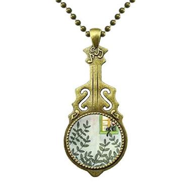 Imagem de DIYthinker Miaoji Colar com pintura em aquarela para gatos fora da janela antiga com pingente de música