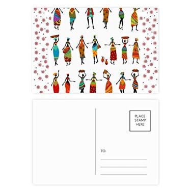 Imagem de Black Women Totems Vestidos africanos Natal Flor Celebração Cartão postal Blessing Mailing Card