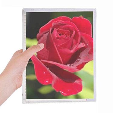 Imagem de Caderno de flores com rosas vermelhas escuras, diário de folhas soltas recarregável