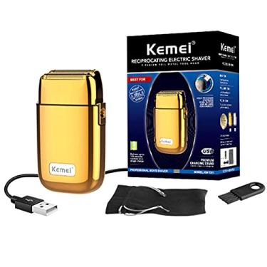Imagem de Maquina de Barbear Recarregável Metal Kemei KM TX1Gold