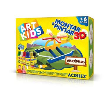Imagem de Montar e Pintar 3D Helicóptero, Acrilex, 400160000, Sem cor especificado