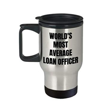 Imagem de Caneca de viagem Loan Officer – Caneca de café com copos isolados – Oficial de empréstimos mais médio do mundo – Presentes para agentes de empréstimos