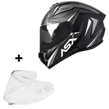 Imagem de Capacete Asx Moto Vector Preto Masculino Esportivo + Viseira