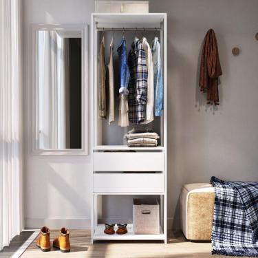 Imagem de Módulo para Closet com Gavetas e Cabideiro 183x45x60cm Branco