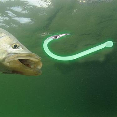 Imagem de Anzóis de Pesca, Anzóis Circulares Fluorescentes de Aço de Alto Carbono Afiados para Melhorar a Eficiência da Pesca (1/0#)