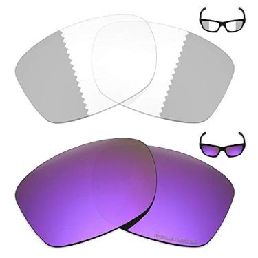 Imagem de 2 pares de lentes de reposição para óculos de sol Oakley Jupiter Squared da Mryok+ - cinza eclipse fotocromático/roxo plasma