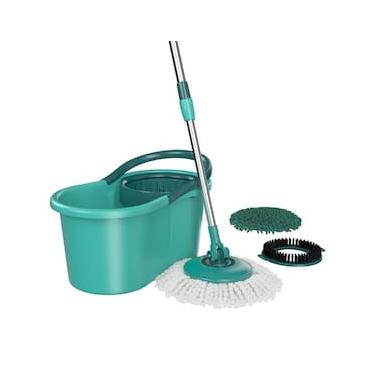 Imagem de Mop Giratório 3 em 1 FlashLimp MOP8258 com Balde, Cabo Telescópico e 3 Tipos de Refis – Verde/Inox