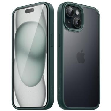Imagem de JETech Capa Fosca para iPhone 15 Plus 6,7 Polegadas, Proteção Contra Quedas à Prova de Choque, Case Traseira Translúcida Fosca para Telefone, Capinha Anti-Impressão Digital (Verde Escuro)