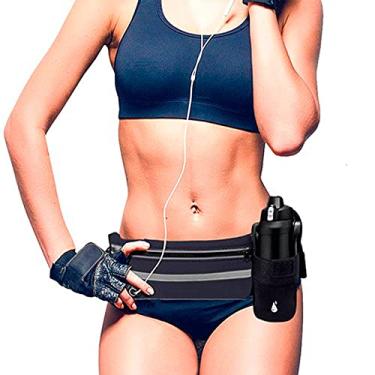 Imagem de Pochete Saída Fone Porta Celular Academia Corrida Esportiva Cores Compacta Unissex (Preto)