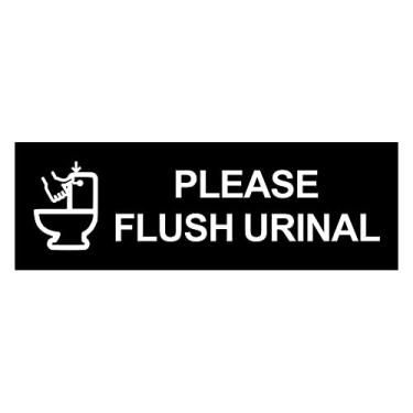 Imagem de Placa de mictório Basic Please Flush (Preto) - Pequeno