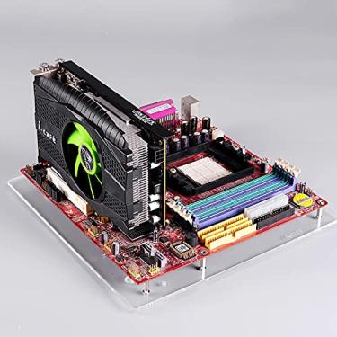 Imagem de Moldura acrílica moldura aberta transparente acrílico overlock base de computador DIY base suporte para ATX personalizado moderno quadro-naftalina