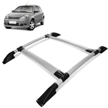 Imagem de Rack de Teto Bagageiro Ford Ka 2008 a 2013 Tubolar Prata