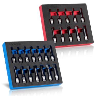 Imagem de toolant Conjunto de soquetes hexagonais de impacto de 1/5.1 cm, 24 peças, unidade hexagonal, SAE/métrica, 1/10.2 cm-3/10.2 cm, 6 mm-19 mm, conjunto de soquetes Allen de aço S2, grau de impacto, design