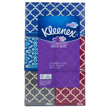 Imagem de Kleenex Lenços ultra macios, 3 camadas, pacote com 6 cada, 85 unidades