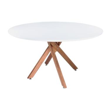 Imagem de Mesa Centro Redonda 60cm Akemi Mesinha Lateral Sala Estar (Branco)