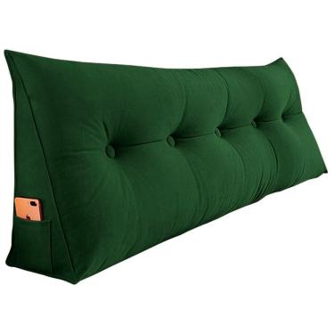 Imagem de Almofada Para Cabeceira Apoio Lombar Com Porta Celular Verde