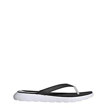 Imagem de adidas Chinelo feminino confortável, White/Black/White, 8