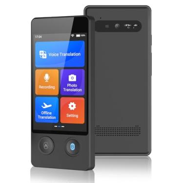 Imagem de Dispositivo tradutor de idiomas, tradutor de idioma bidirecional instantâneo 2024, 144 idiomas suportados, online/offline/AI/voz/tradução de fotos, dispositivo tradutor portátil para viagens de