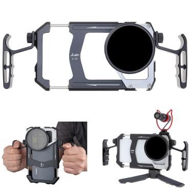 Imagem de Fotga Estabilizador universal de vídeo fotográfico com alças + filtro ND variável de 67 mm ND2 para ND400 para iPhone, Samsung, celular, Vlog, gravação de vídeo, transmissão ao vivo, suporte de tripé