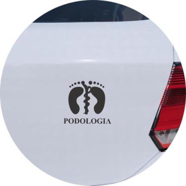 Imagem de Adesivo de Carro Profissão Podologia - Cor Dourado - Melhor Adesivo, P