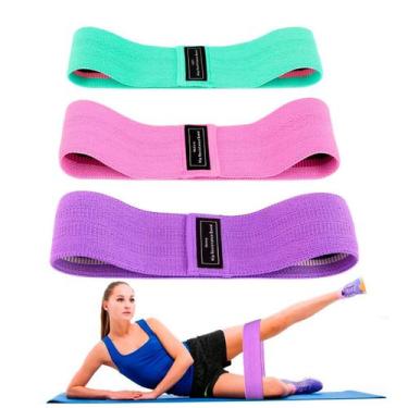 Imagem de Kit 3 Faixas Elásticas De Exercício Hip Resistance Bands E - BELLATOR