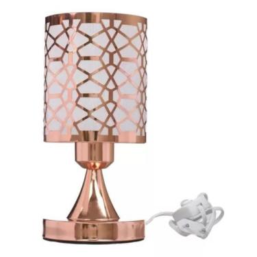 Imagem de Luminária De Mesa Abajur Decoração Iluminação Rosê Gold - PGB, Modelo 