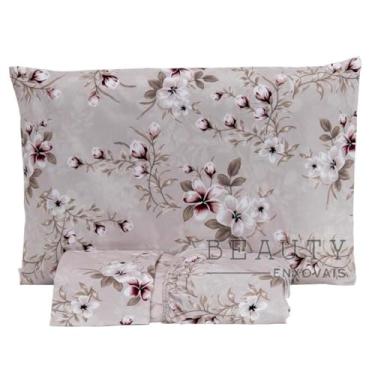 Imagem de Jogo Lençol Casal King Size 3 Peças Cama Box Tecido 200 Fios Ideais Para Colchão 2,03mx 1,93m X 40cm