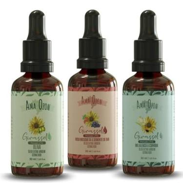Imagem de Kit Óleos De Ozônio Oliva Melaleuca E Rosa Mosqueta 3X30Ml - Amaozon