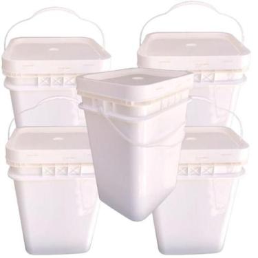 Imagem de Balde Branco 20 Litros Retang 5 Pçs - Nastripack