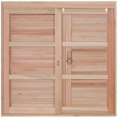 Imagem de Janela de Madeira Veneziana 120x100cm com Caixilho 12cm Ewk 210 Rondos