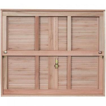 Imagem de Janela de Madeira Veneziana 120x100cm com Caixilho e Guilhotina Ewk G9