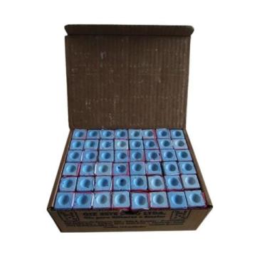 Imagem de Caixa Com 144 Giz Azul Para Tacos De Sinuca Bilhar Bar Grosa - Tacolan