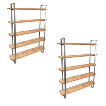 Imagem de kit com 02 Nicho Expositor Arusi 100 Esmaltes 5 Prateleiras - Loja da 