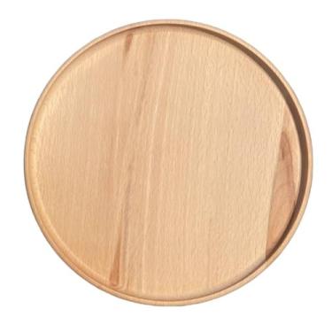 Imagem de EFO Prato de madeira - travessa de madeira de faia - ótima opção como bandeja de servir, tábua de queijos ou tigela de frutas (redonda 23 cm), ROUNDPL2023