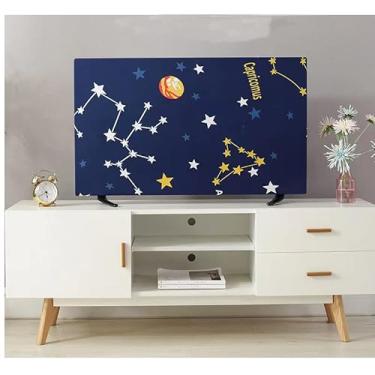 Imagem de ALHBEJT Capa de TV protetor de tela de TV para LCD LED capa contra poeira para TV de mesa pendurada TV colorida à prova de poeira protetores de tela de TV (constelação, 55 polegadas)