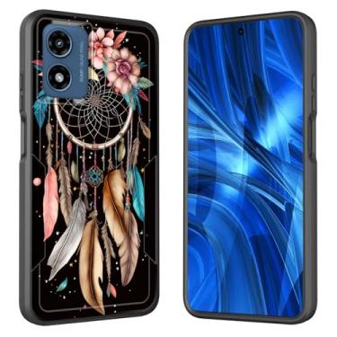 Imagem de JHYYTUJTYP Capa para Moto Edge 2024, [Teste de queda de grau militar] Capa protetora resistente à prova de choque resistente para Motorola Moto Edge 2024 5G 6,6 polegadas, flor apanhadora de sonhos