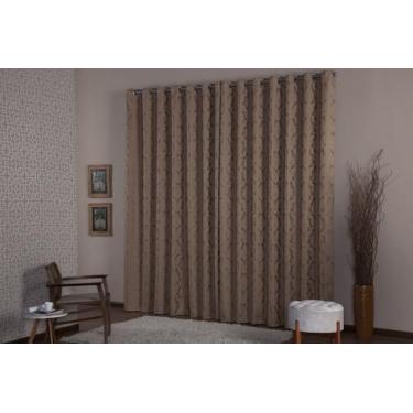 Imagem de CORTINA EM TECIDO JACQUARD QUARTO SALA 3,00x2,70 - CAZZA STORE, AVELÃ