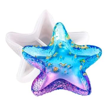 Imagem de Bandeja de estrela do mar, molde de concreto de resina, suporte de vela exclusivo, moldes de silicone para resina epóxi, recipiente marítimo 3D, bandeja para pratos, armazenamento de cimento de