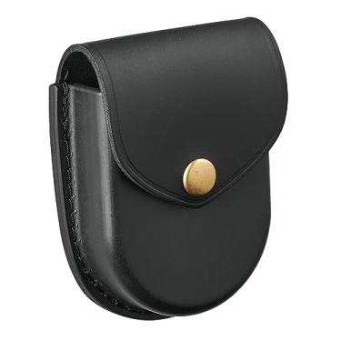 Imagem de Shield Wallets Capa de algema única Fechada Top Duty Belt Cuff Case Couro Preto, Snap Latão