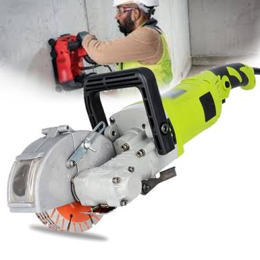 Imagem de 星姿 Caçador de parede elétrico, máquina de corte de ranhura de parede 4000w, com 5 peças 125 mm dente de serra 7500 rpm, profundidade de corte ajustável e largura para pedra de concreto de mármore de