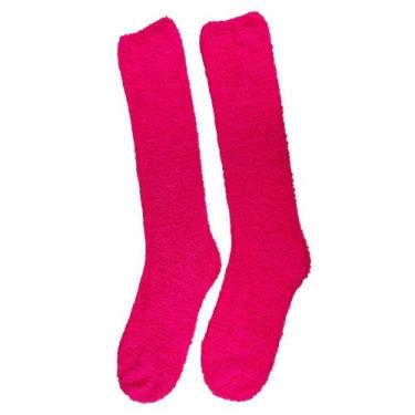 Imagem de Meia Pelúcia Feminino Adulto 3/4 Cano Alto Longa Inverno Proteção Frio