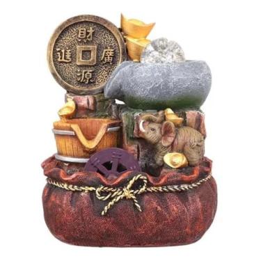 Imagem de Fonte De Agua Ornamental Cascata De Mesa Com Bolinha giratória e Led i