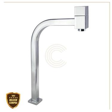 Imagem de Torneira Cozinha Pia Cuba 100% Metal Link Quadrada Cromada Bica Alta L